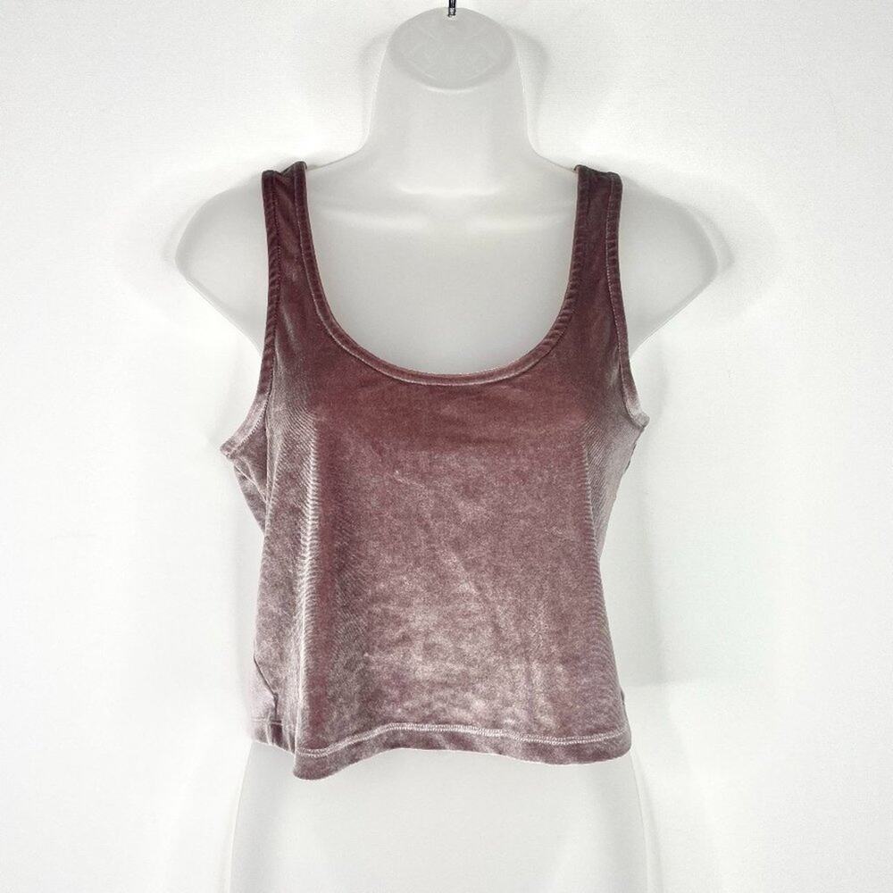 Silence + Noise Mauve Velvet Crop Tank Small